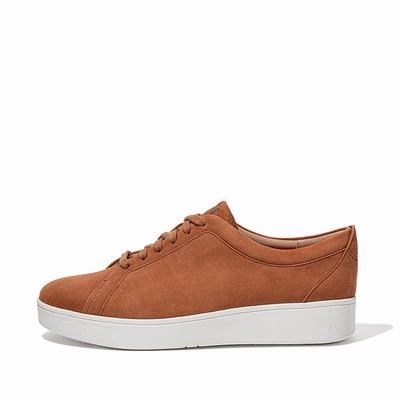 Fitflop Women's RALLY Suede Sneakers - Light Brown, OB7415328